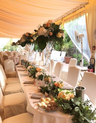 Table décoration florale fleur mariage la Garde